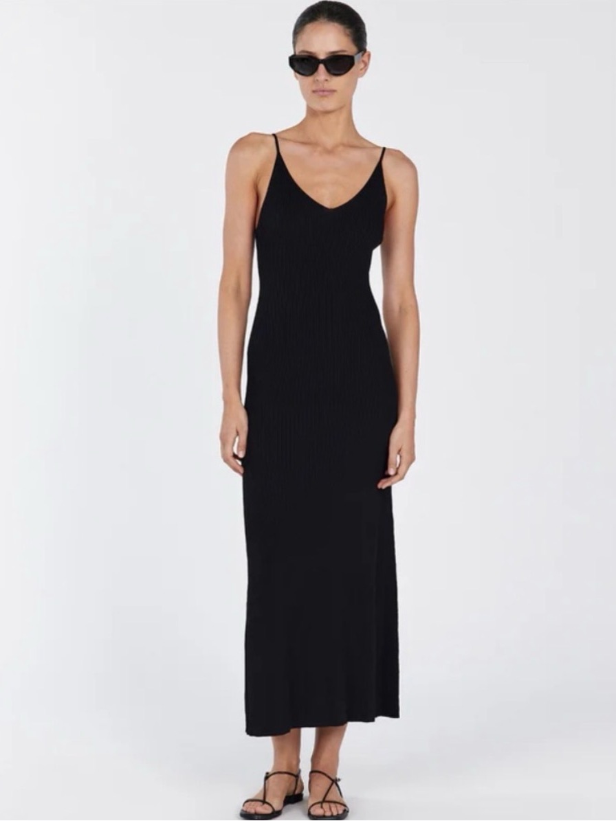 Nwt Dissh Tori Midi Knit Dress In Black Women’s Dress Size Medium